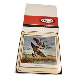 Pimpernel Coasters Set of 6 Vintage Waterfowl Ducks Canada Goose Cork Backed